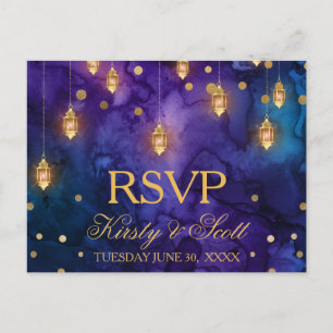 Carte Postale Lanternes de nuit Mystic Marrakech Mariage RSVP