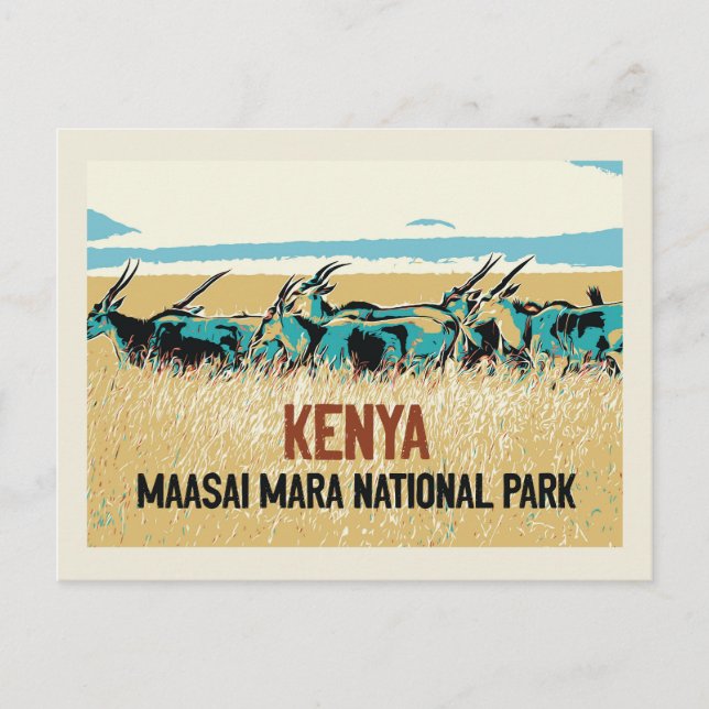 Carte Postale L'antilope de sable du Kenya, Masai Mara National  (Devant)