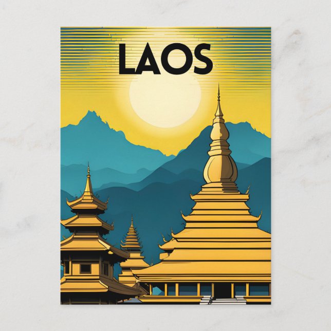 Carte Postale Laos Travel Art (Devant)