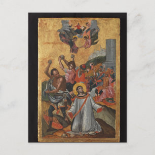 Carte Postale Lapidation de St. Étienne par l'icône orthodoxe Ph