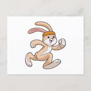 Carte Postale Lapin à courir avec bandeau