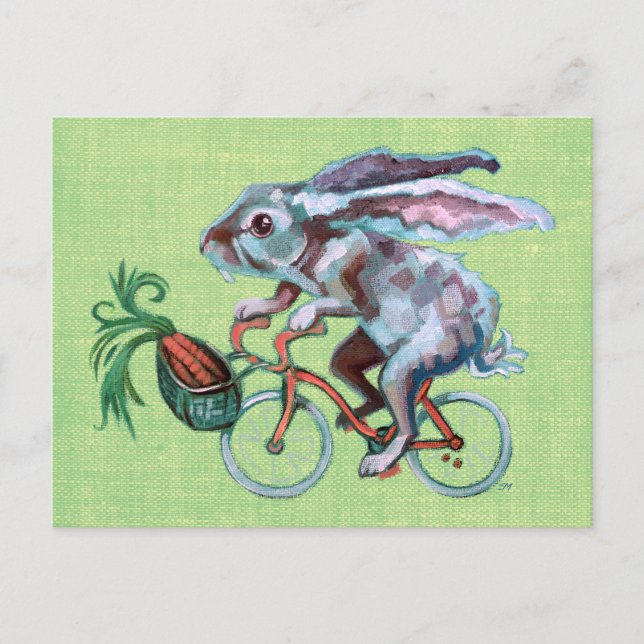 Carte Postale Lapin À Vélo (Devant)