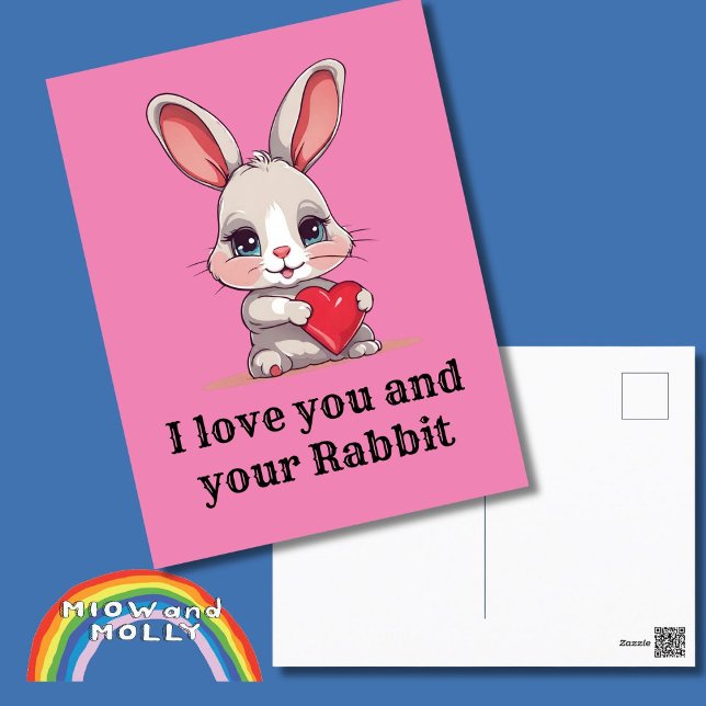 Carte Postale Lapin amour Valentine lapin propriétaire de animal (Créateur téléchargé)