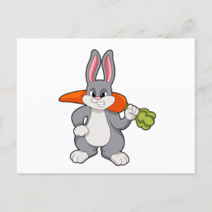 Carte Postale Lapin avec carotte
