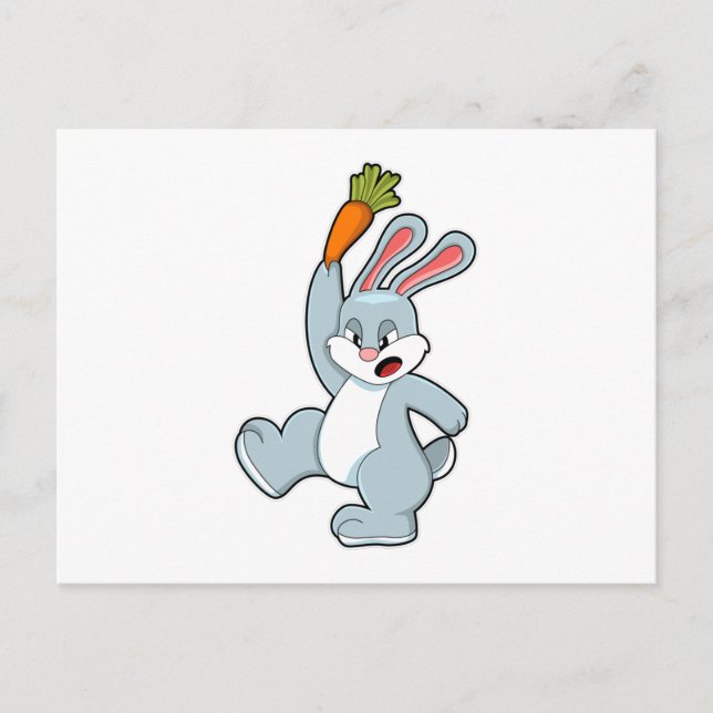 Carte Postale Lapin avec carotte (Devant)