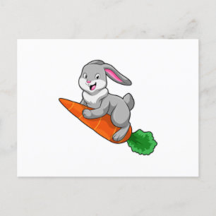 Carte Postale Lapin avec carotte