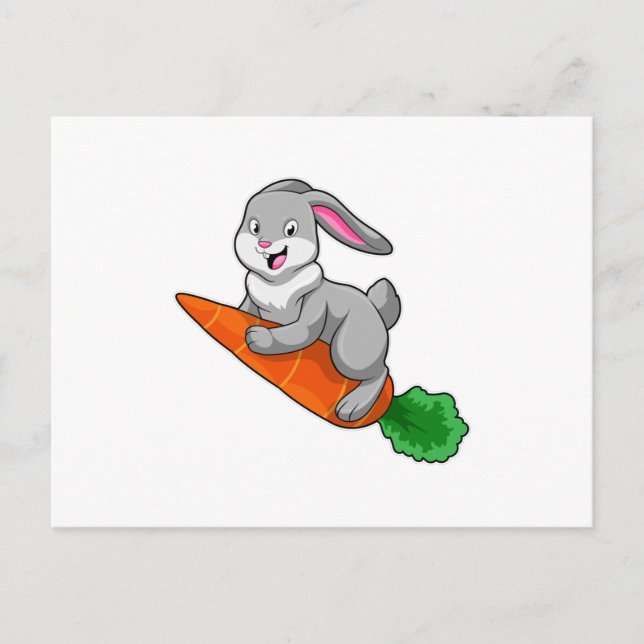 Carte Postale Lapin avec carotte (Devant)