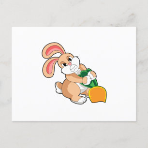 Carte Postale Lapin avec carotte