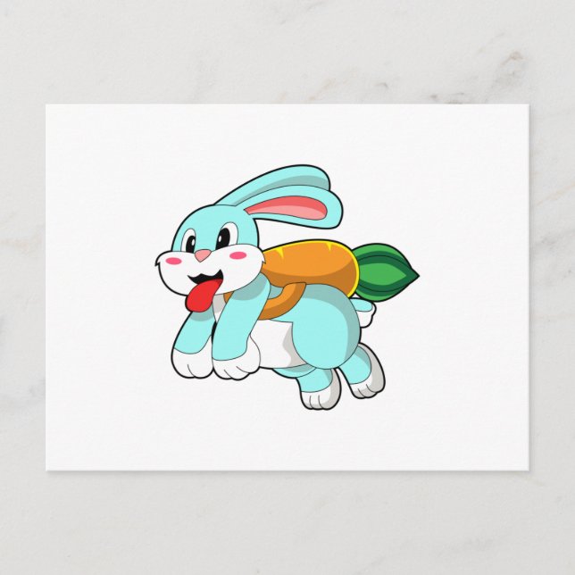 Carte Postale Lapin avec carotte comme fusée (Devant)