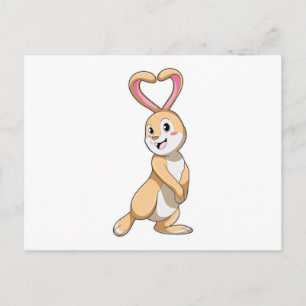 Carte Postale Lapin avec coeur