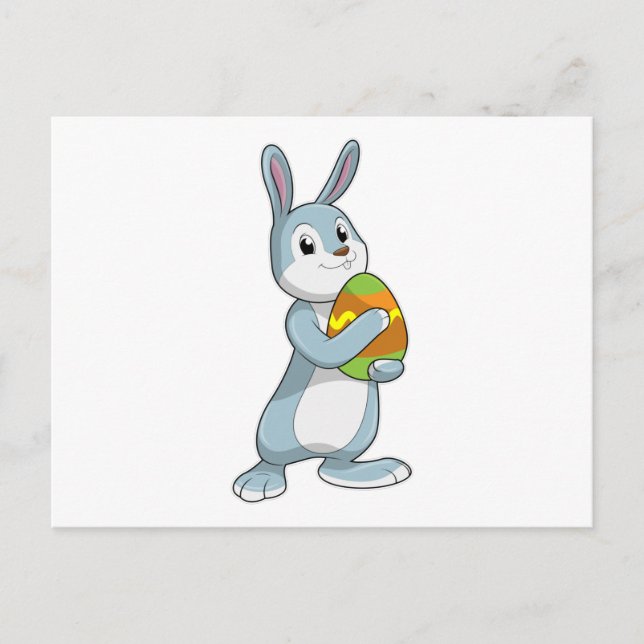 Carte Postale Lapin avec oeuf (Devant)
