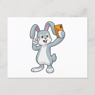 Carte Postale Lapin avec téléphone mobile