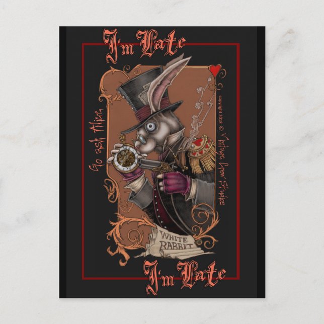Carte Postale Lapin blanc (Devant)