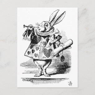 Carte Postale Lapin blanc habillé en héraut