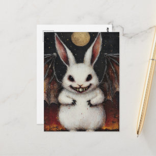 Carte Postale Lapin Chauve-Souris Vampire