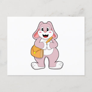 Carte Postale Lapin comme randonneur avec sac