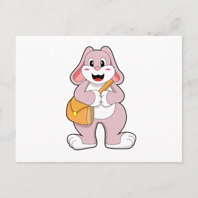 Carte Postale Lapin comme randonneur avec sac (Devant)