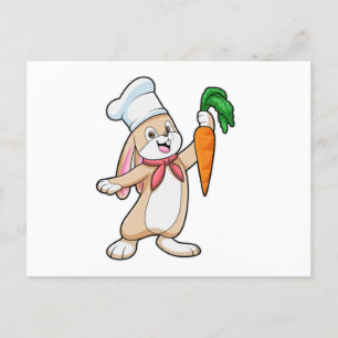 Carte Postale Lapin cuisinier aux carottes