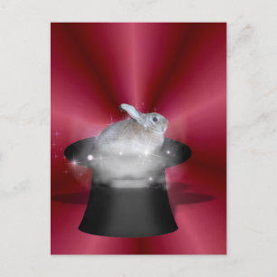 Carte Postale Lapin dans le Casquette magique
