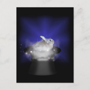 Carte Postale Lapin dans le Casquette magique