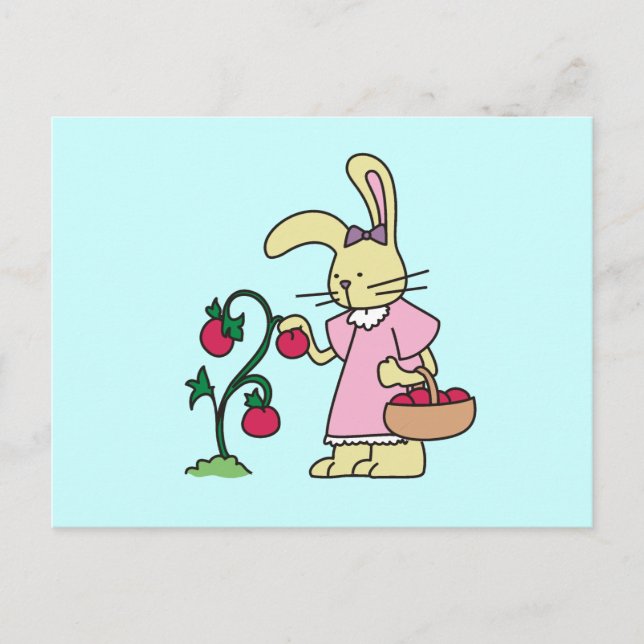 Carte Postale Lapin dans Tomato Garden Tshirts et cadeaux (Devant)