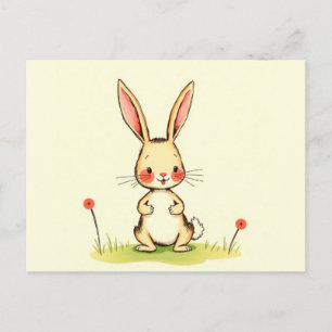 Carte Postale Lapin de dessin animé mignon