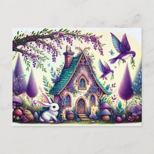 Carte postale lapin de jardin. (Devant)