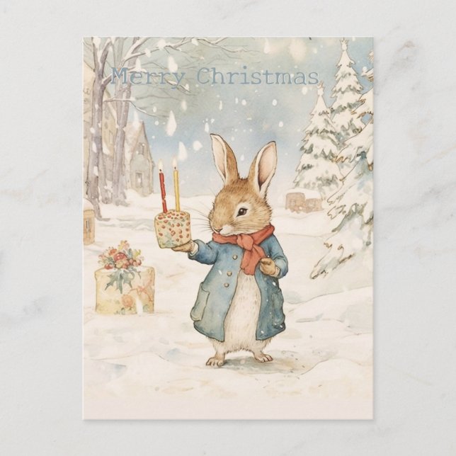 Carte Postale Lapin de Noël Peter (Devant)
