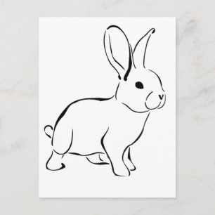 Carte Postale Lapin Doux Lapin Joli Art Cartoon Nature