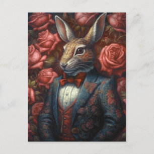 Carte Postale Lapin en costume