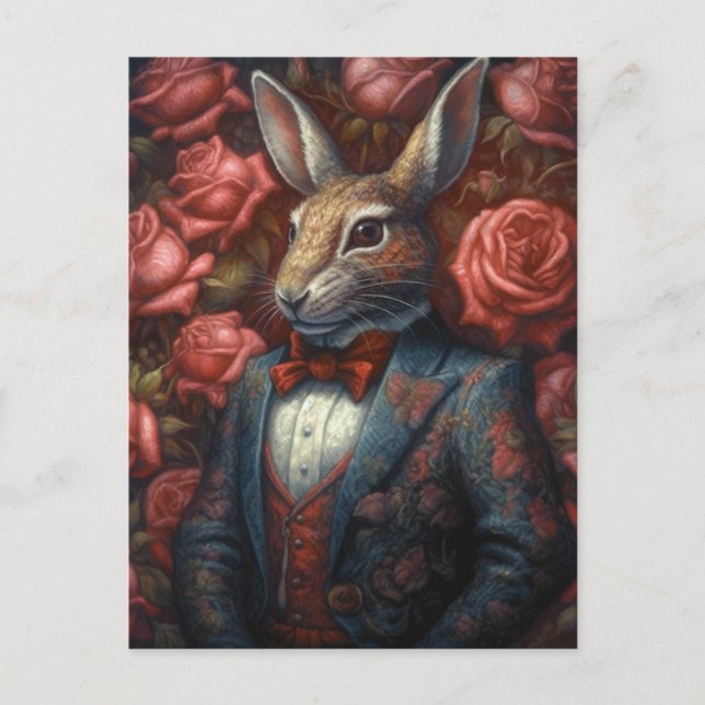 Carte Postale Lapin en costume (Devant)