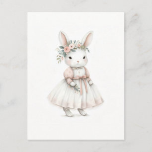 Carte Postale Lapin en robe
