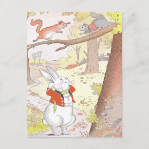 Carte Postale Lapin et écureuils bruyants