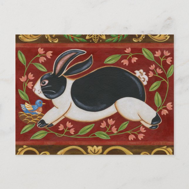 Carte Postale Lapin Folk (Devant)