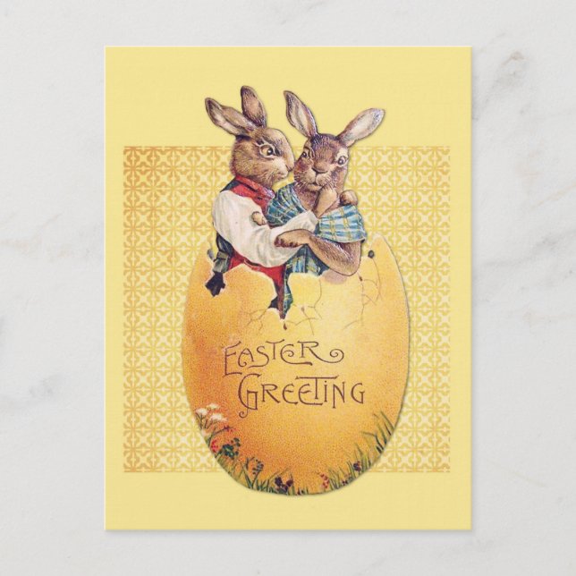 Carte postale Lapin Lapin Rabbit de voeux de Pâque (Devant)