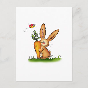 Carte Postale Lapin mignon avec carotte par Gerda Steiner/Send2s