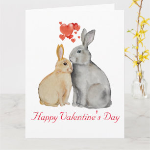 Carte postale lapin mignonne de la Saint-Valentin