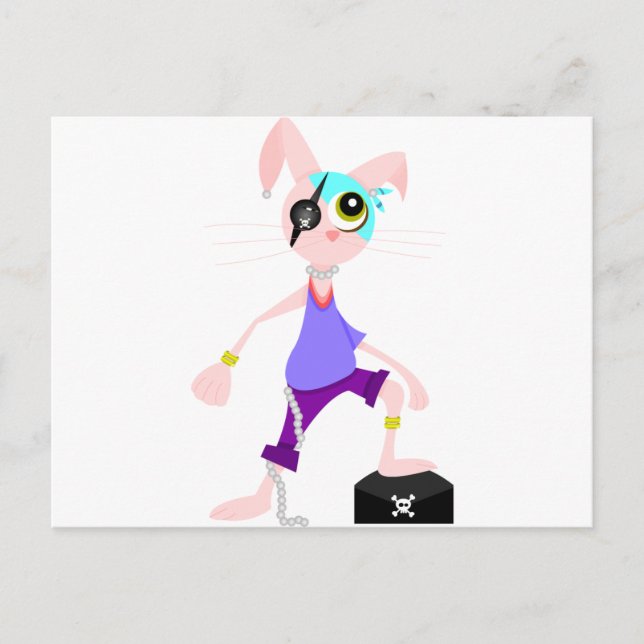 Carte Postale Lapin pirate (Devant)