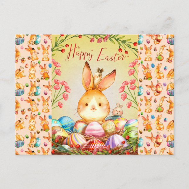 Carte Postale Lapin pour Pâques (Devant)