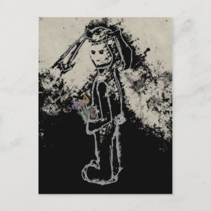 Carte Postale lapin sinistre