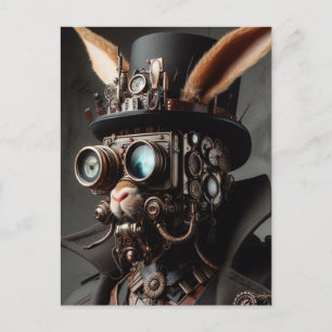 Carte Postale Lapin Stéampunk Drôle