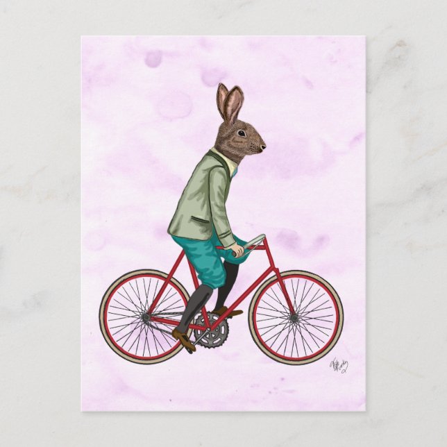 Carte Postale Lapin sur le vélo 3 (Devant)