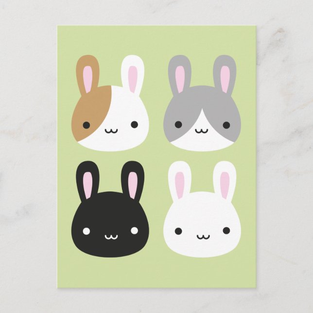 Carte Postale Lapins de Kawaii Bunny (Devant)