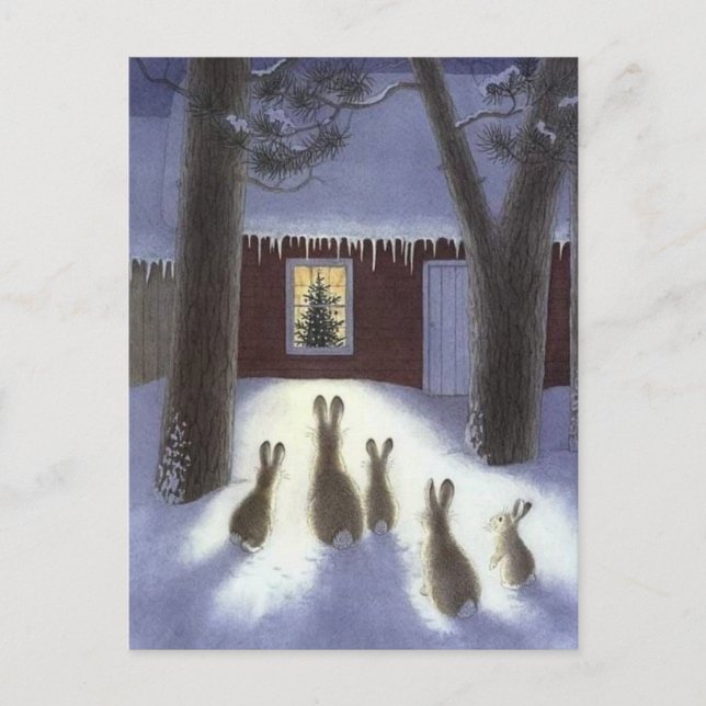 Carte Postale Lapins de Noël (Devant)