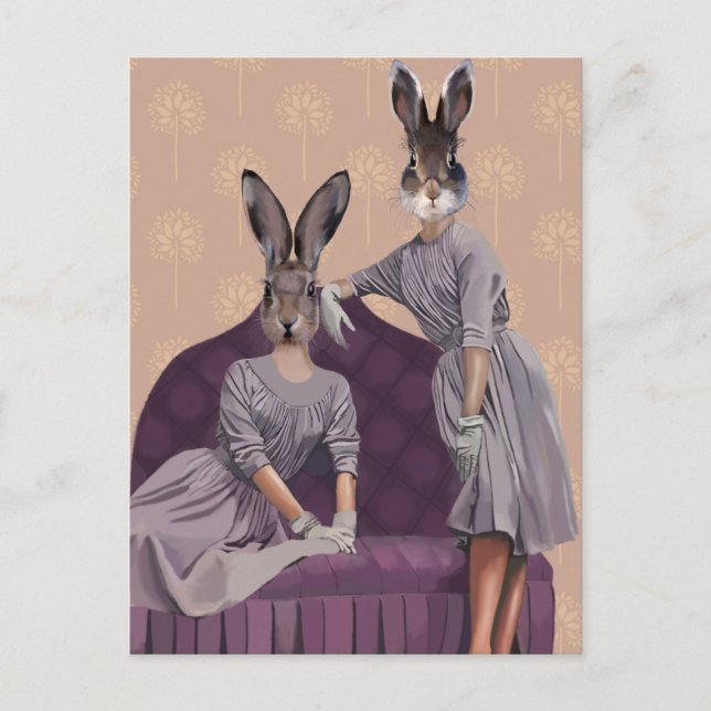 Carte Postale Lapins en Violet (Devant)