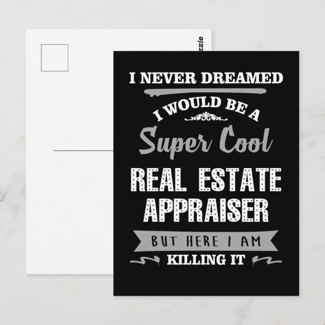 Carte Postale L'Apprenti Immobilier Le Tuer Drôle (Devant / Derrière)