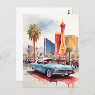 Carte Postale L'aquarelle de Las Vegas