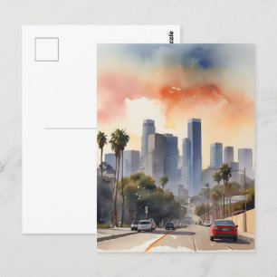 Carte Postale L'aquarelle de Los Angeles