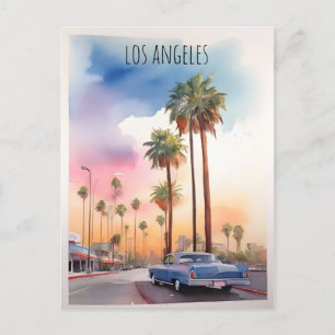 Carte Postale L'aquarelle de Los Angeles