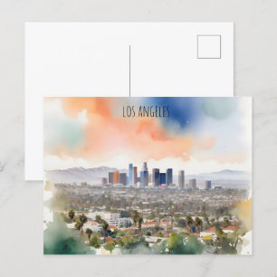 Carte Postale L'aquarelle de Los Angeles